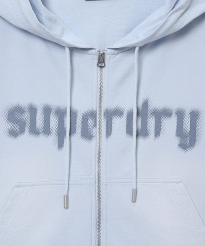 [Illit Moka Pick] 26SS Superdry Women's Faded Hooded Zip-Up Sky Blue