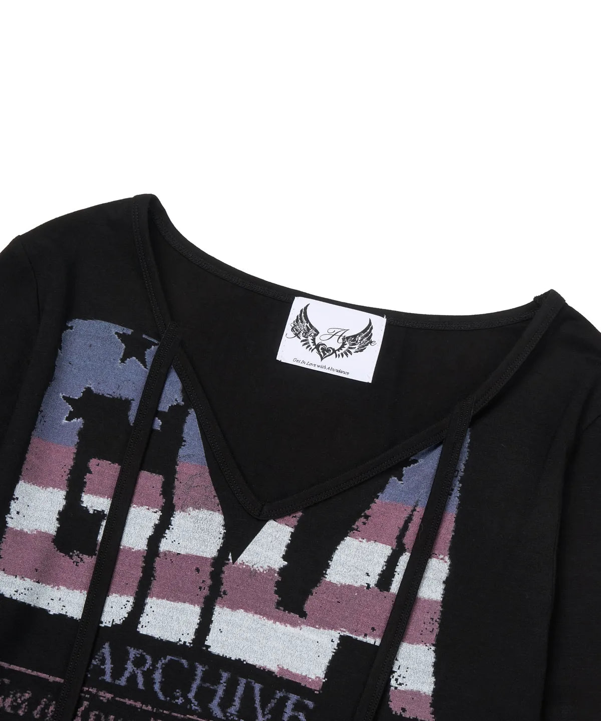 [ITZY Yeji Worn] Gila Archive USA Logo V Neck Long Sleeve
