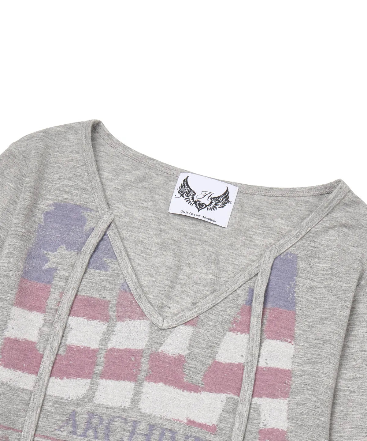 [ITZY Yeji Worn] Gila Archive USA Logo V Neck Long Sleeve