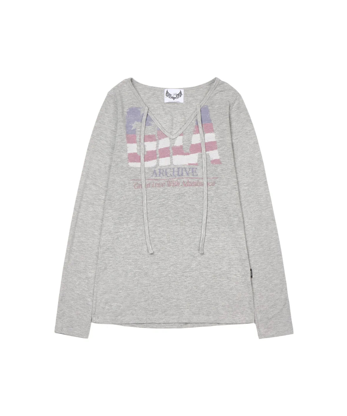 [ITZY Yeji Worn] Gila Archive USA Logo V Neck Long Sleeve