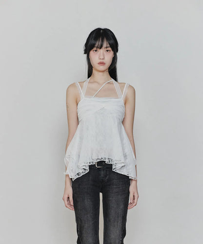 [Aespa Karina Worn] PLAIN OR PLEASURE Rose Shirring Top