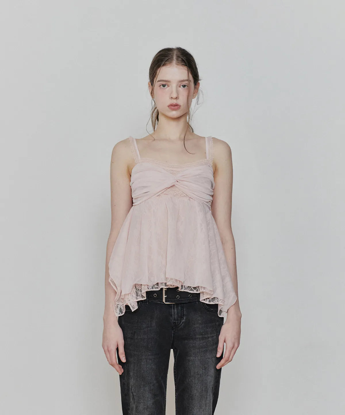 [Aespa Karina Worn] PLAIN OR PLEASURE Rose Shirring Top