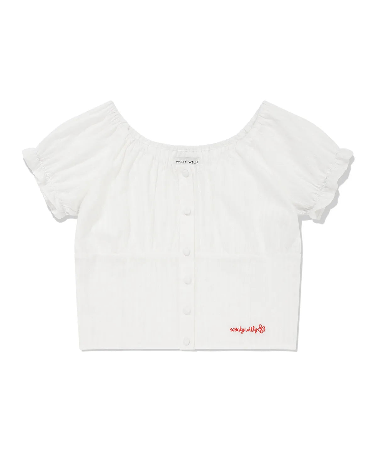 [Aespa Giselle Worn] Wacky Willy Women's Shirred Puff Blouse