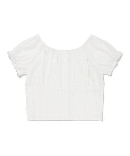 [Aespa Giselle Worn] Wacky Willy Women's Shirred Puff Blouse