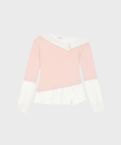 [Itzy Chaeryeong & Ive Gaeul Worn] Alki Alka One-Shoulder Layered Top