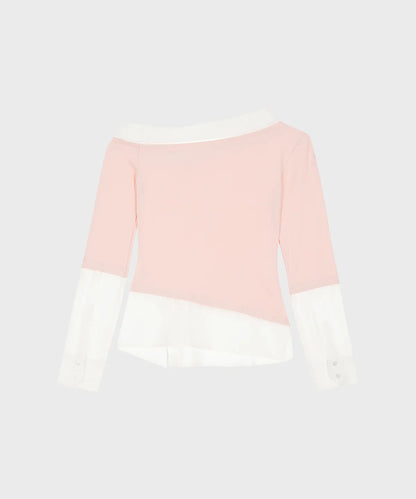 [Itzy Chaeryeong & Ive Gaeul Worn] Alki Alka One-Shoulder Layered Top