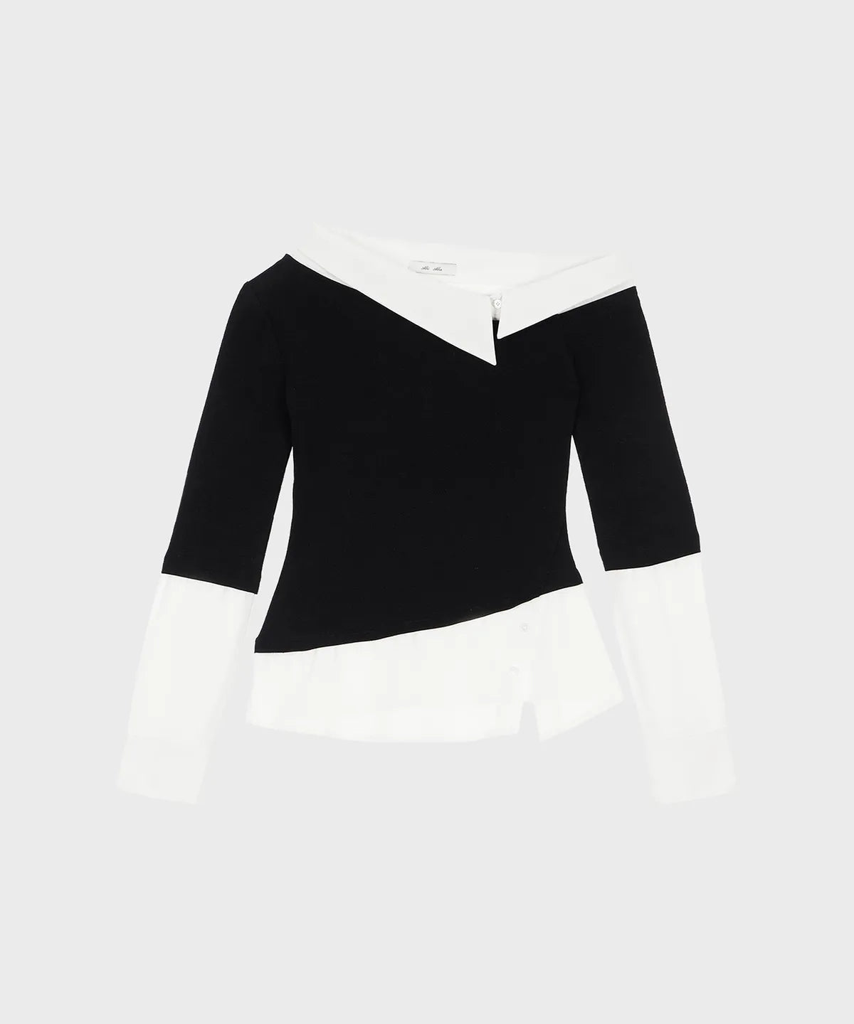 [Itzy Chaeryeong & Ive Gaeul Worn] Alki Alka One-Shoulder Layered Top