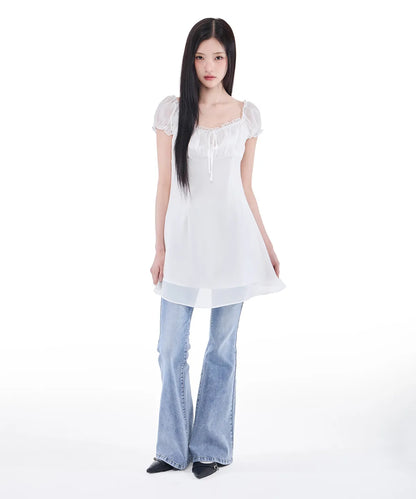 ALKI ALKA  Puff Chiffon Mini Dress