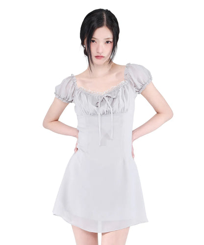 ALKI ALKA  Puff Chiffon Mini Dress