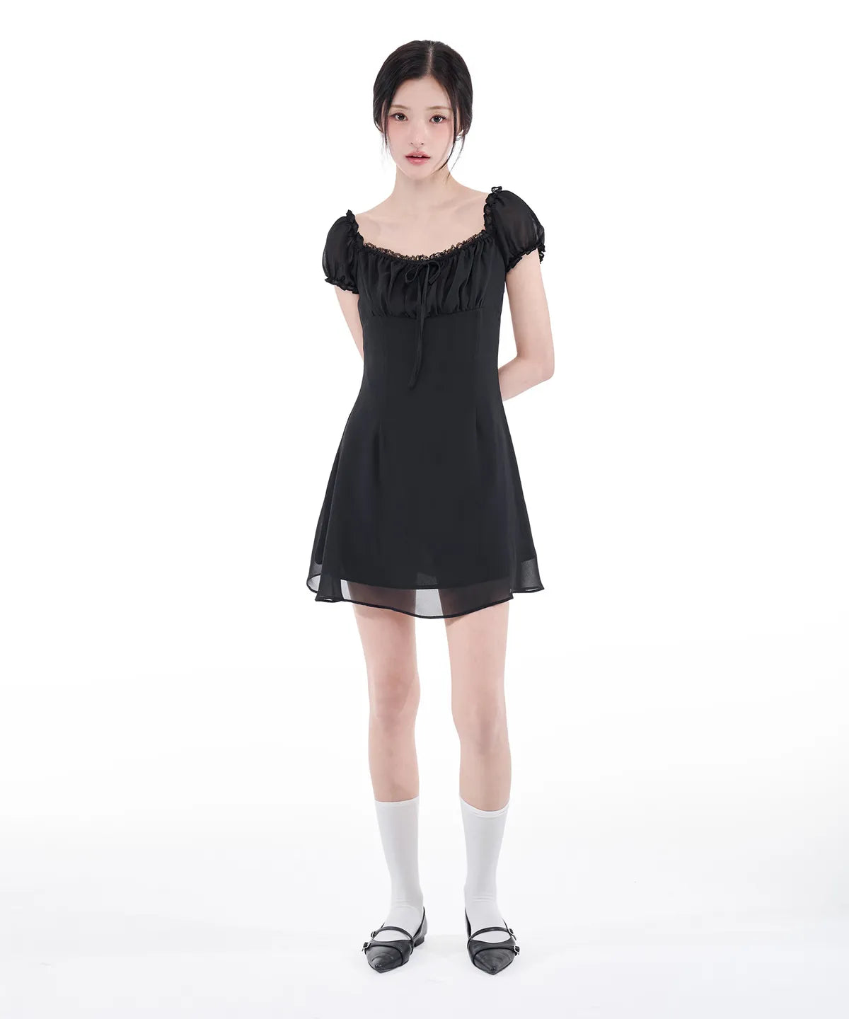 ALKI ALKA  Puff Chiffon Mini Dress