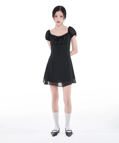 ALKI ALKA  Puff Chiffon Mini Dress
