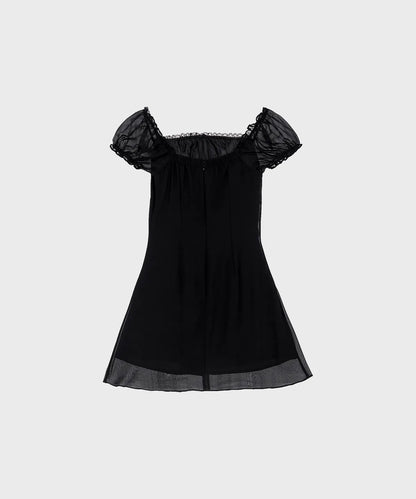 ALKI ALKA  Puff Chiffon Mini Dress