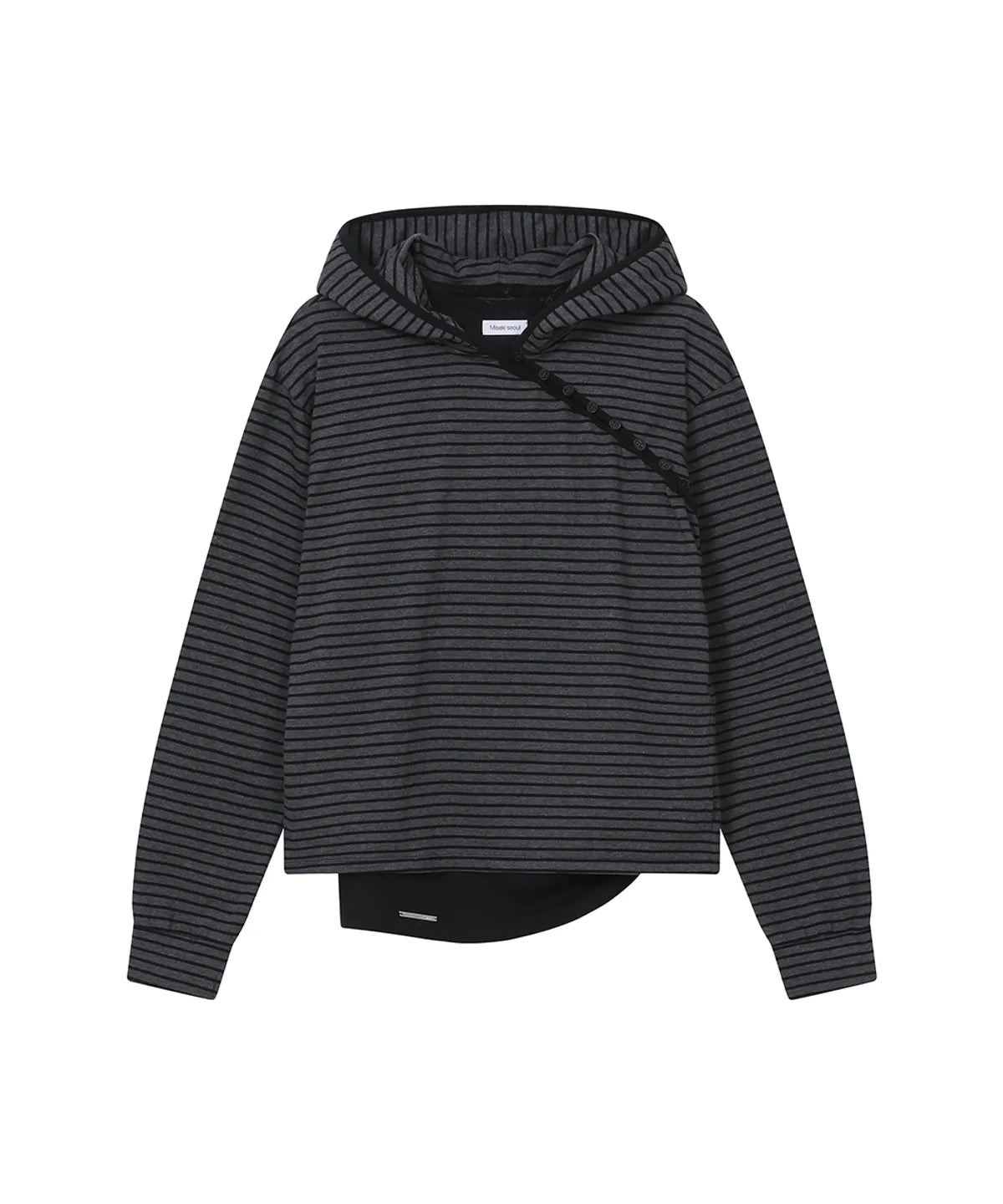 [Ive Rei Pick] Miseki Seoul Diagonal Button Layered Hoodie