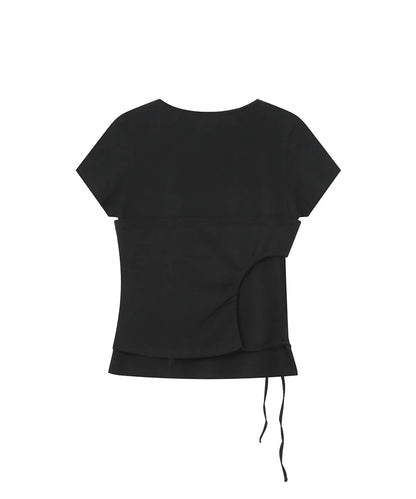 [Ive Rei Pick] Miseki Seoul String Shirring Short Sleeve