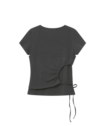 [Ive Rei Pick] Miseki Seoul String Shirring Short Sleeve