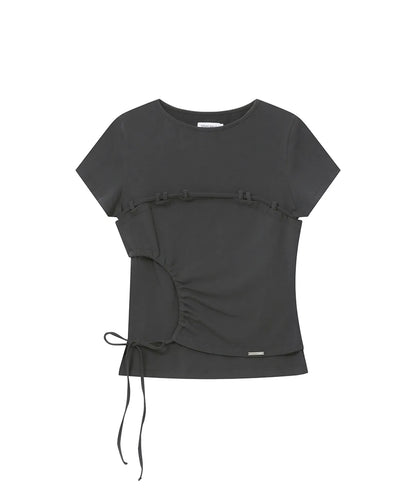 [Ive Rei Pick] Miseki Seoul String Shirring Short Sleeve