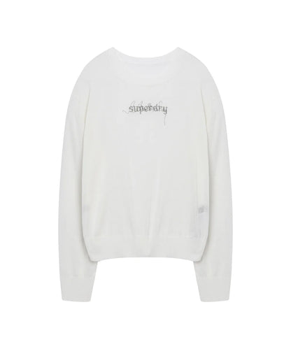 [Illit Pick] SUPERDRY Women's Linen Sweater White
