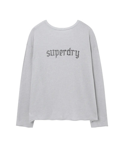 [Illit Pick] SUPERDRY Women's Linen Knit Long Sleeve Cool Grey