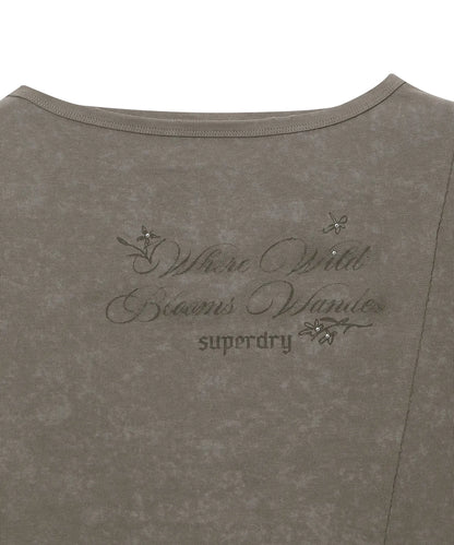 [Illit Pick] SUPERDRY Women's Side Slit Vintage T-shirt