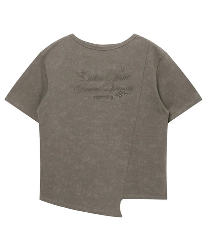 [Illit Pick] SUPERDRY Women's Side Slit Vintage T-shirt