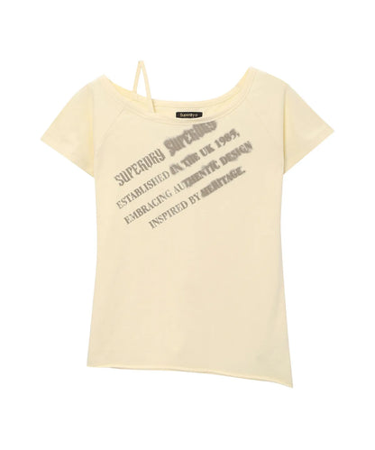 [Illit Pick] SUPERDRY Women's Script T-shirt Light Yellow