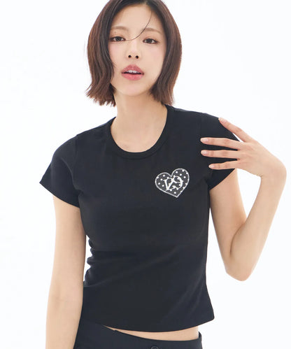 [SINGLE'S INFERNO KIM GO-EUN PICK] - ILLIGO 129 Dot Fitted T-Shirt