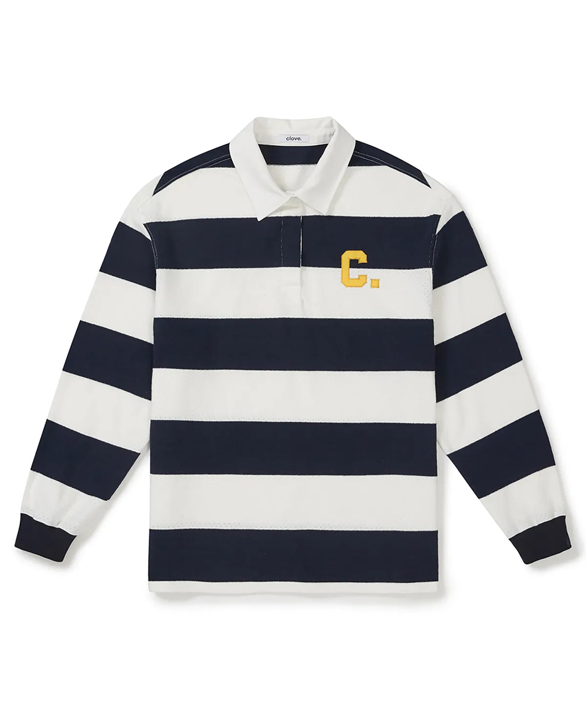 [Aespa Winter Worn] CLOVES Varsity Stripe Rugby Shirt (Navy)