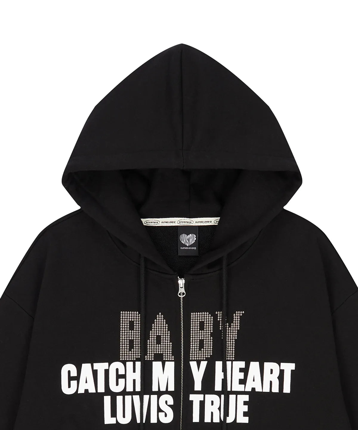 Yena X Luvistrue Zip-Up Hoodie - Black