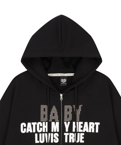 Yena X Luvistrue Zip-Up Hoodie - Black