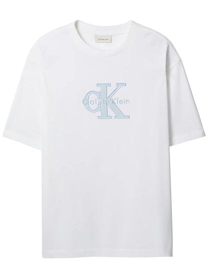 [ Worn by BTS Jungkook ] Calvin Klein Elevated Monologo Short Sleeve_WhiteT-shirt
