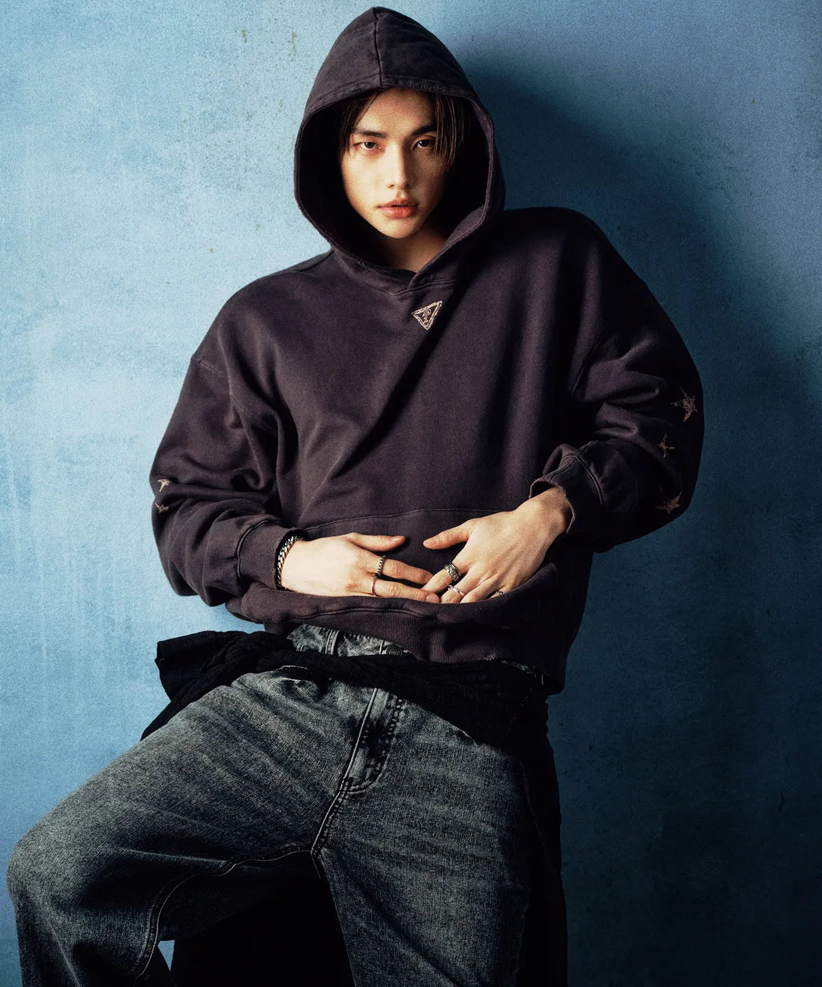 [Straykids Hyunjin Worn] 26SS Guess 2-Color Star Hoodie