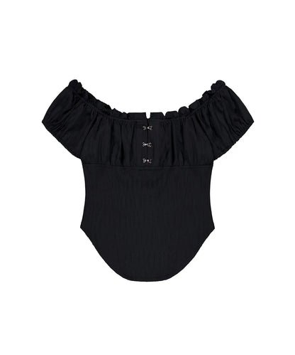 [Aespa Karina Worn] ROCKCAKE Curve Line Corset Blouse