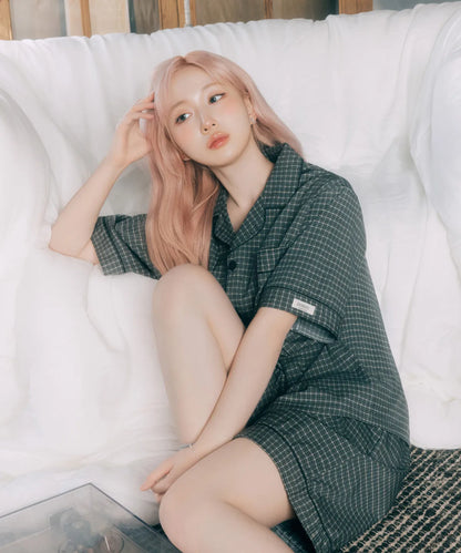 Nmixx Haewon X Dossy 26SS Silk Fit Dust Short Sleeve Couple Pajama Set