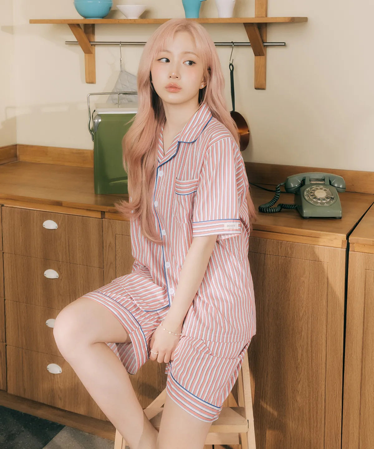 Nmixx Haewon X Dossy 26SS Silk-fit Peony Short-sleeve Couple Pajama Set