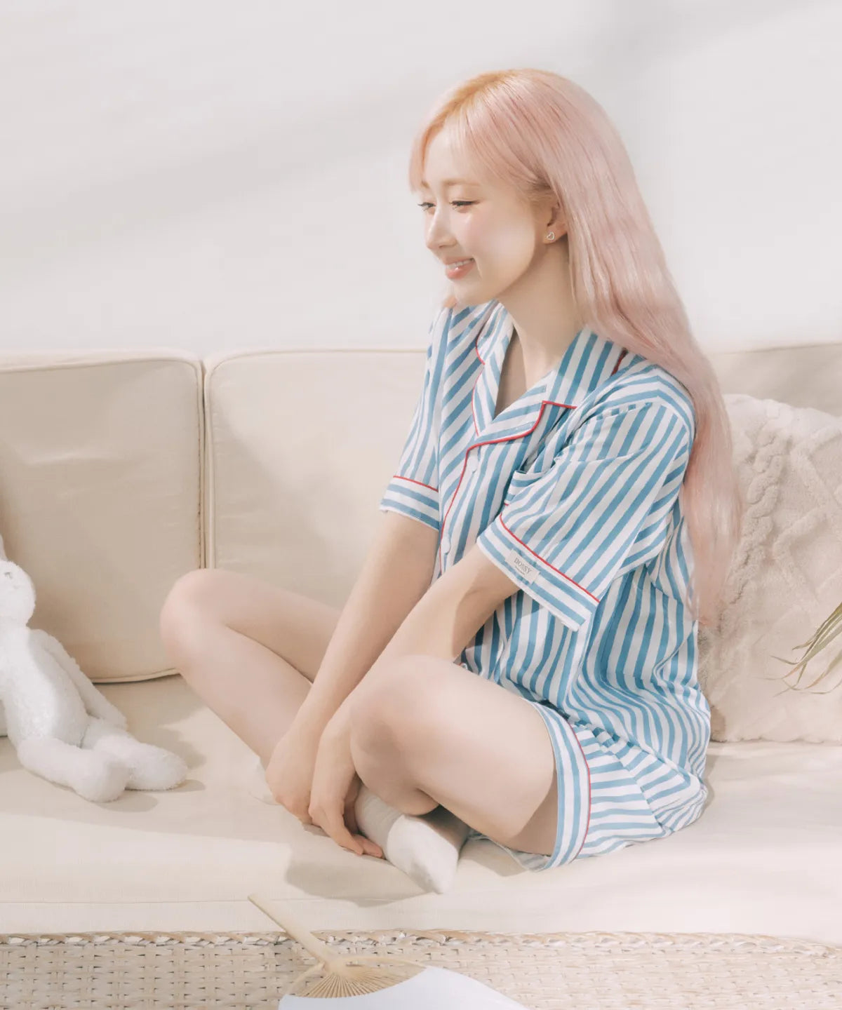Nmixx Haewon X Dossy 26SS Silk Fit Tove Short Sleeve Couple Pajama Set