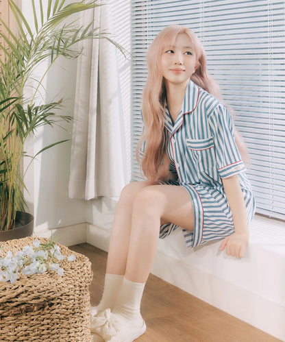 Nmixx Haewon X Dossy 26SS Silk Fit Tove Short Sleeve Couple Pajama Set
