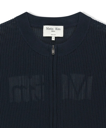 [NCT Jeno Pick] Matin Kim Back Logo Jacquard Mesh Knit Zip Up