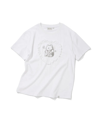 [Aespa Giselle Worn] Wacky Willy [LO.FL] Women's Heart Ruffle Short Sleeve T-shirt