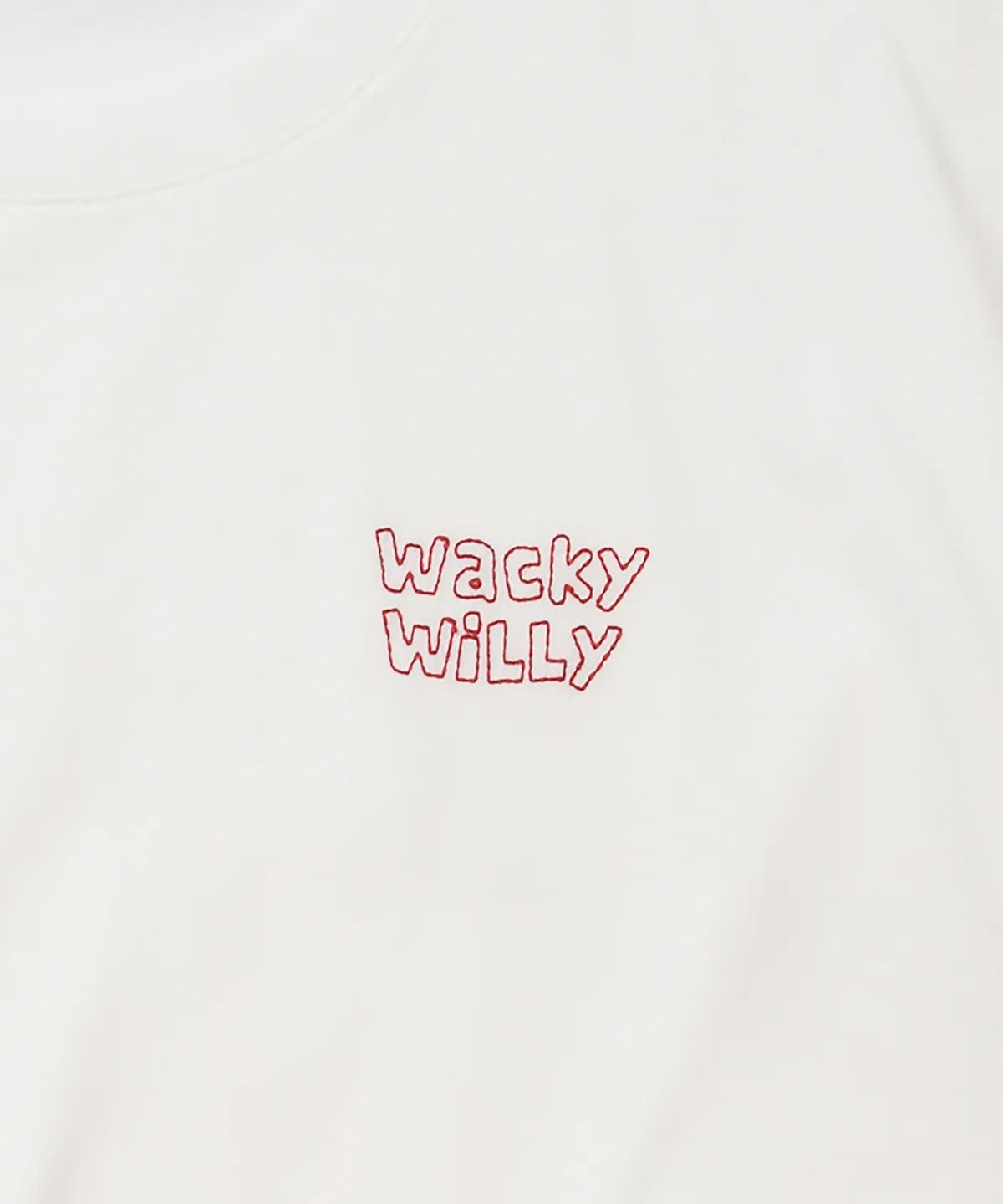 [Aespa Giselle Worn] Wacky Willy [LO.FL] Love Stitch Short Sleeve T-shirt White