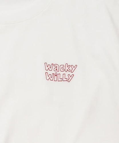 [Aespa Giselle Worn] Wacky Willy [LO.FL] Love Stitch Short Sleeve T-shirt White