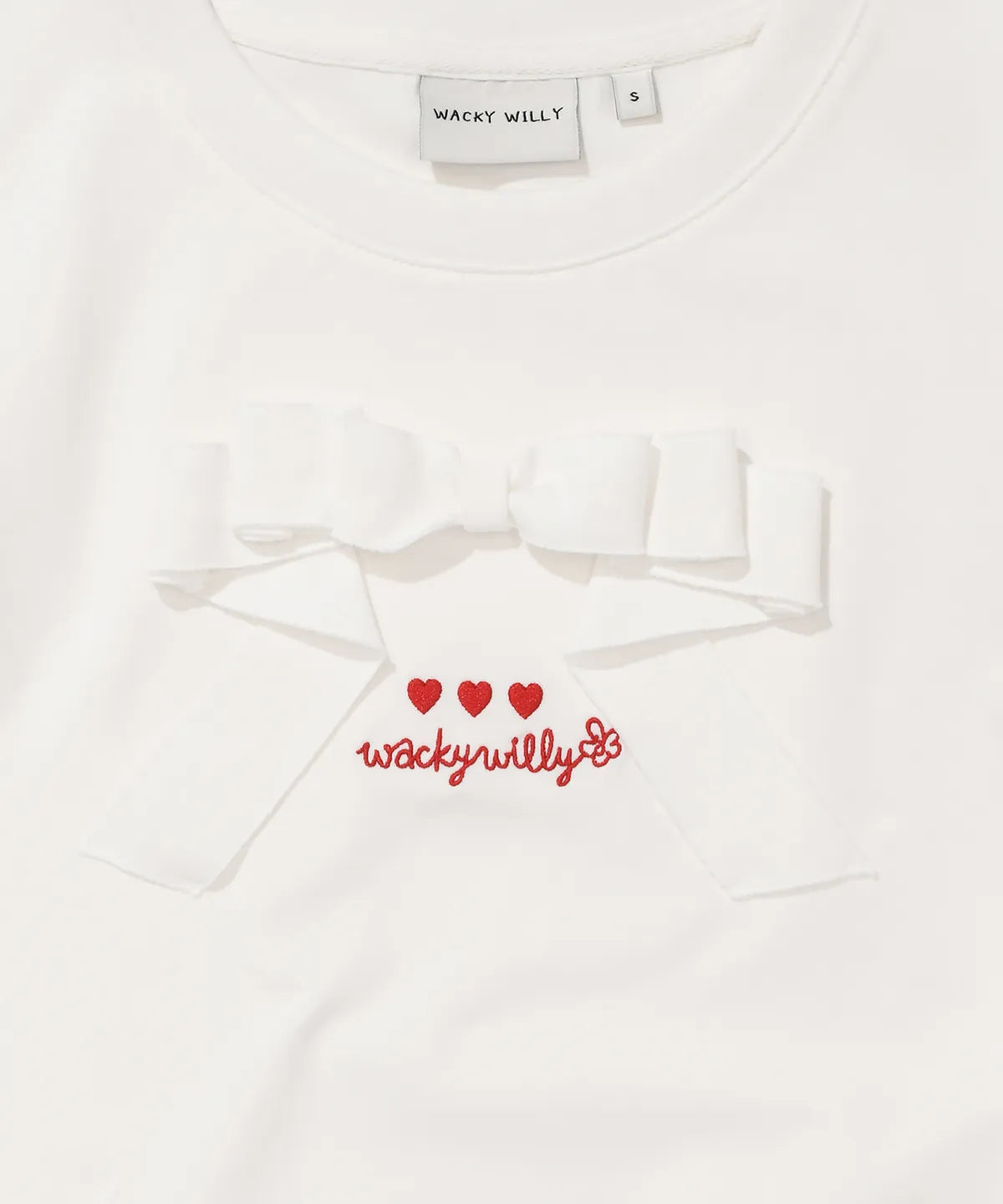 [Aespa Giselle Worn] Wacky Willy [LO.FL] - Women's Ribbon Short Sleeve T-shirt