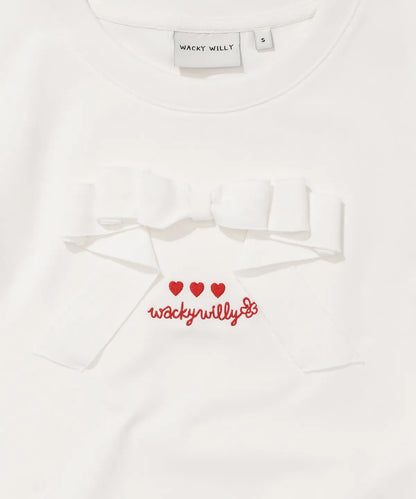 [Aespa Giselle Worn] Wacky Willy [LO.FL] - Women's Ribbon Short Sleeve T-shirt