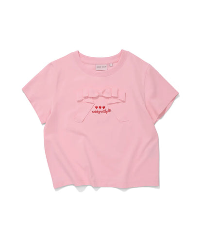 [Aespa Giselle Worn] Wacky Willy [LO.FL] - Women's Ribbon Short Sleeve T-shirt