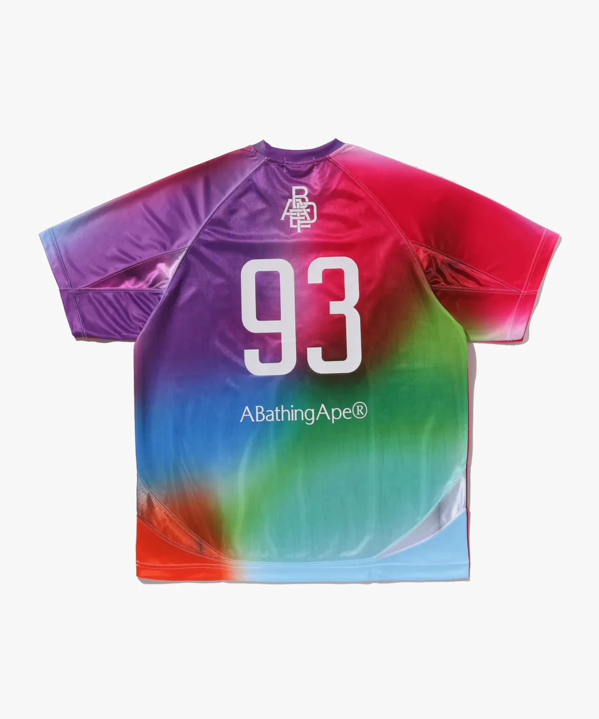 [Ateez San X BAPE] Tie-Dye Star Stripe Pattern Relaxed Fit Football Jersey T-Shirt (M)