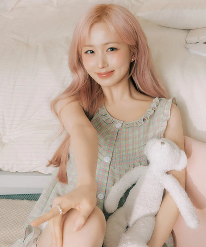 Nmixx Haewon X Dossy 26SS Cottonlike Pooky Sleeveless Pajama Set (Lime)