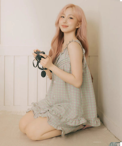 Nmixx Haewon X Dossy 26SS Cottonlike Pooky Sleeveless Pajama Set (Lime)