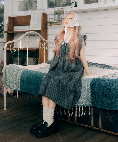Nmixx Haewon X Dossy 26SS Silk-fit Dust Sleeveless Pajama Dress (Charcoal)