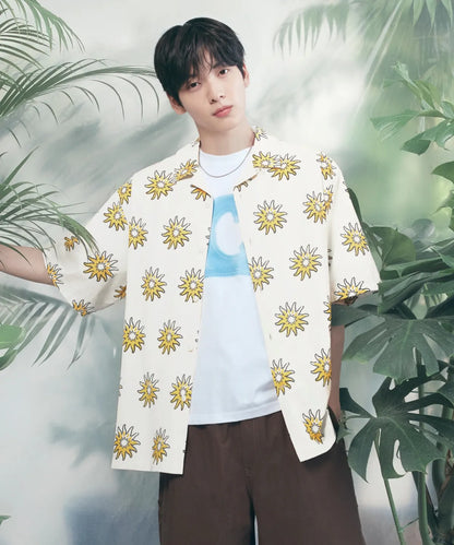 [TXT Soobin Worn] 26 Summer Covernat Tropical Sun Pattern Hawaiian Half Shirt
