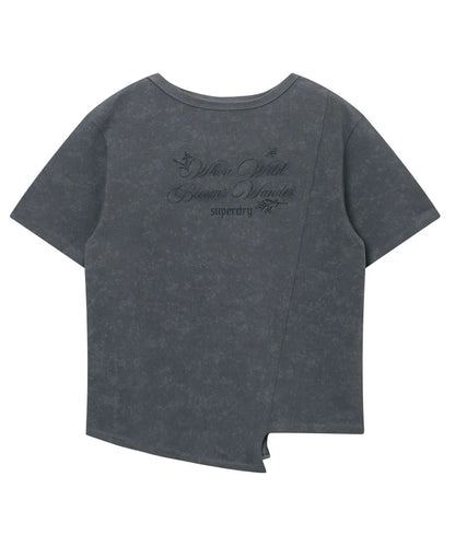 [Illit Pick] SUPERDRY Women's Side Slit Vintage T-shirt