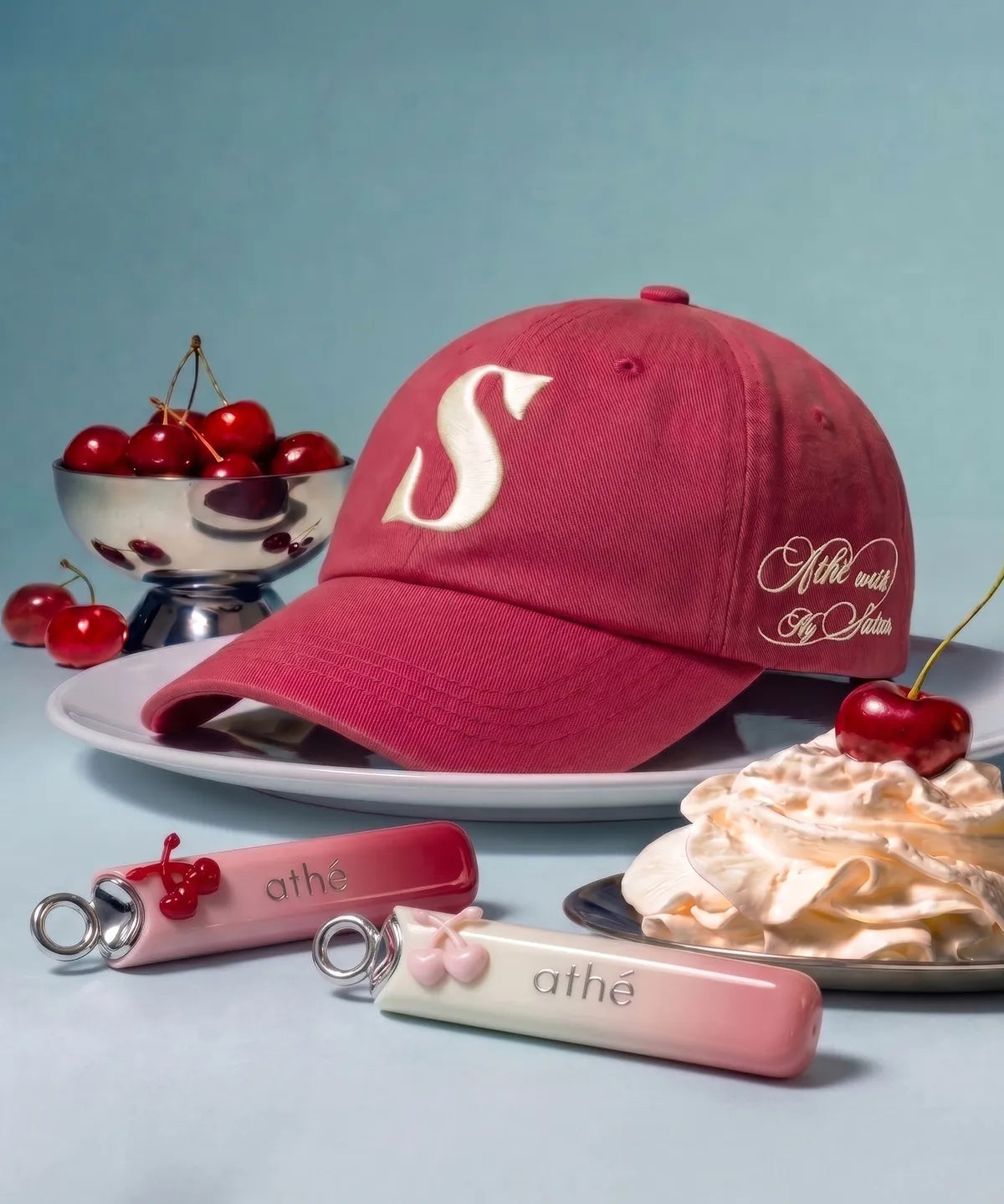 ATHE X SATUR Lip Glowy Balm New Color Duo & Ball Cap Special Set (SATUR Collaboration Ball Cap & Packaging Box Included)